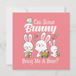 Invitation Bunny M'Apporte Une Bière Heureuse Pâques