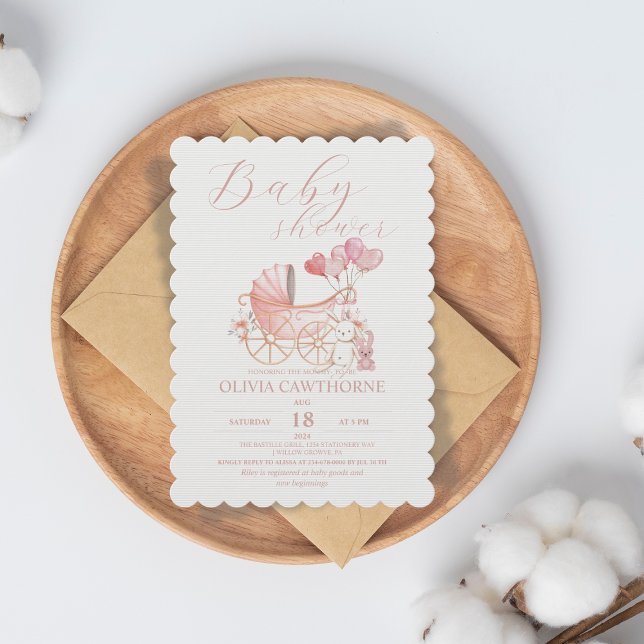 Invitation Bunny Pink Fille Baby shower (Créateur téléchargé)