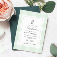 Bunny Rabbit Mint Green En vichy Baby shower