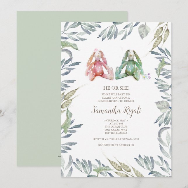 Invitation Bunny Reveillez le genre (Devant / Derrière)