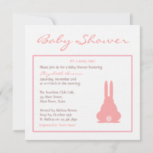 Invitation Bunny rose