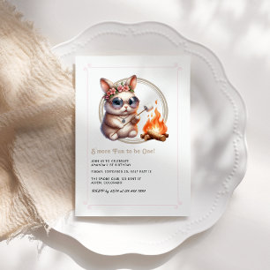 Invitation Bunny "S’more Fun to be One" Camping Anniversaire
