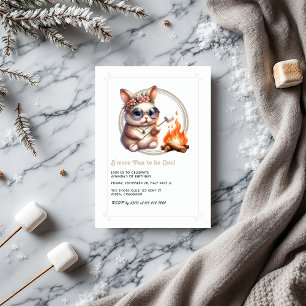 Invitation Bunny "S’more Fun to be One" Camping Anniversaire