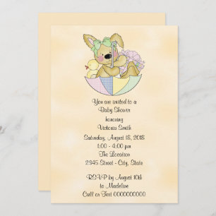 Invitation Bunny, un Baby shower neutre en matière de genre