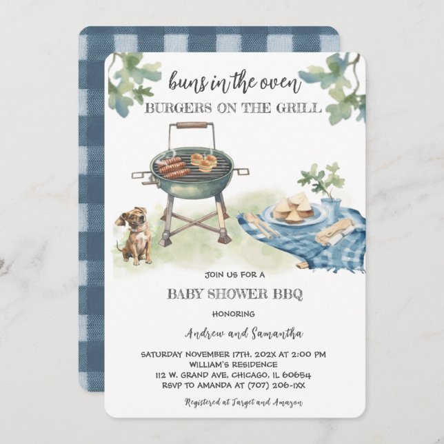 Invitation Buns Dans Les Burgers Au Four Sur Le Grill (Devant / Derrière)