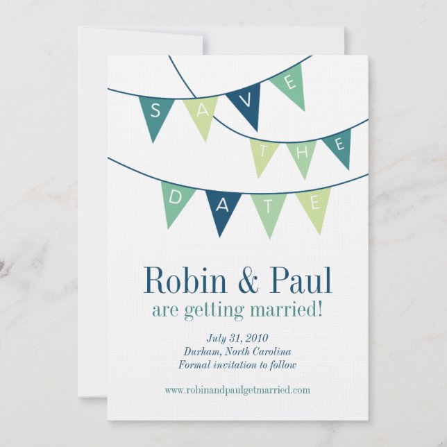 Invitation Bunting Enregistrez la date (Devant)
