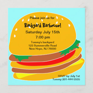 Invitation Burger BBQ Party
