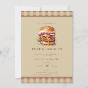 Invitation Burgers BBQ Réception de mariage
