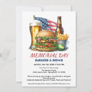 Invitation Burgers & Bières du Memorial Day   Fête de BBQ dan