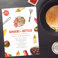 Burgers + Bouteilles Cuisine Baby shower neutre