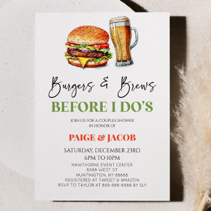 Invitation Burgers & brasses avant de faire Couples Douche
