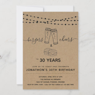 Invitation Burgers & Cheers & Beers Anniversaire - N'importe 