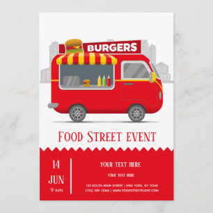 Invitation Burgers de rue pour camions de nourriture