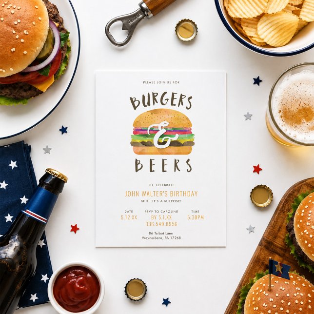Invitation Burgers et Bières (Créateur téléchargé)