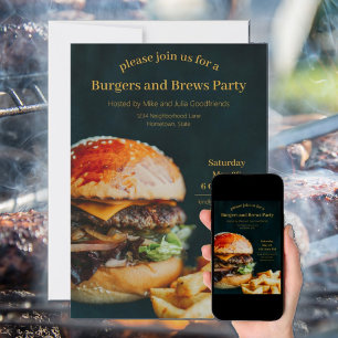 Invitation Burgers et Brews Party