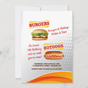 Invitation Burgers et Hotdogs