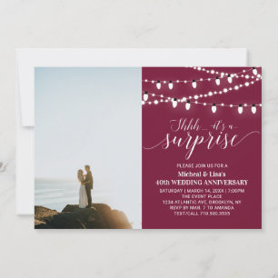 Invitation Burgundy 40e Anniversaire de Mariage Photo