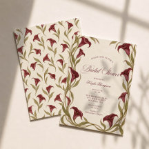 Burgundy Arum Art Nouveau Shower de Mariage
