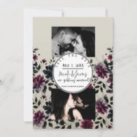 Burgundy Bleu Minuit Floral Almond Mariage