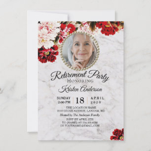 Invitation Burgundy Blush Marble Classy Retraite Party