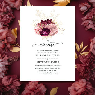 Invitation Burgundy, Blush Pink et Gold Mariage mise à jour
