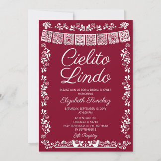 Invitation Burgundy Cielito Lindo Enterrement de Vie de Jeune