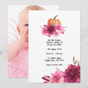 Invitation Burgundy et Blush Automne Automne Citrouille Anniv