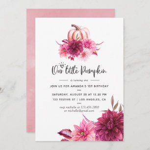 Invitation Burgundy et Blush Automne Automne Citrouille Anniv
