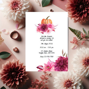 Invitation Burgundy et Blush Automne Automne Citrouille Anniv