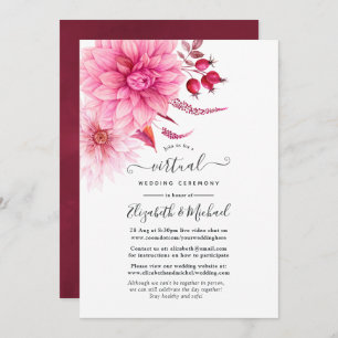 Invitation Burgundy et Blush automne Mariage virtuel