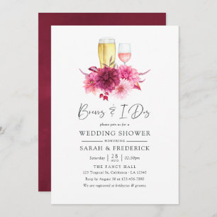 Invitation Burgundy et Blush Automne se brise avant le I Do
