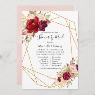 Invitation Burgundy et Blush Baby ou Fête des mariées par la 