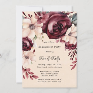 Invitation Burgundy et Cream Roses