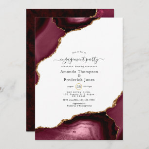 Invitation Burgundy et Gold Agate