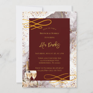 Invitation Burgundy et Gold Alcok Enk Brunch & Bubbly