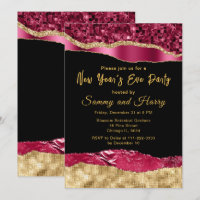 Burgundy et Gold Glam Larmes fête de la Saint-Sylv