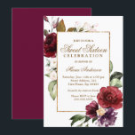 Invitation Burgundy Floral Gold Border Sweet 16 Party<br><div class="desc">Bourgogne Floral Gold Border Sweet 16 Party Invitation Voir la collection correspondante dans niche et magasin de nids</div>