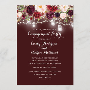Invitation Burgundy Floral Lights