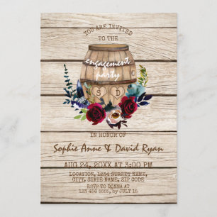 Invitation Burgundy Floral Vin Barrel
