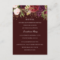 Burgundy Gold Confetti Floral Mariage de automne H