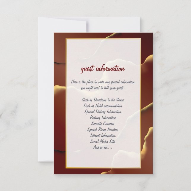 Invitation 🤵 Burgundy Gold Elegant Inky Mariage Abstrait (Devant)