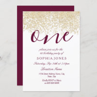 Burgundy Gold Parties scintillant 1er anniversaire