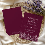 Invitation Burgundy Minimalist Wildflower Wedding Monogram<br><div class="desc">Invite guests in elegant style with this Burgundy Minimalist Wildflower Wedding Monogram Invitation. Featuring delicate wildflowers,  rich burgundy tones,  and a modern monogram,  it’s perfect for a romantic,  timeless wedding.</div>