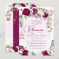 Burgundy Purple Or Floral Élégante Fête des mariée