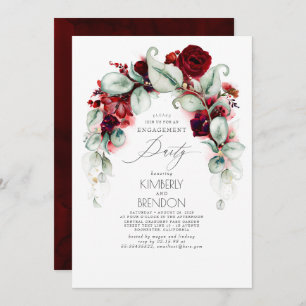 Invitation Burgundy Red Floral
