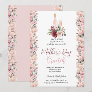 Invitation Burgundy Roses Roses Roses Roses Vins Fête des Mèr