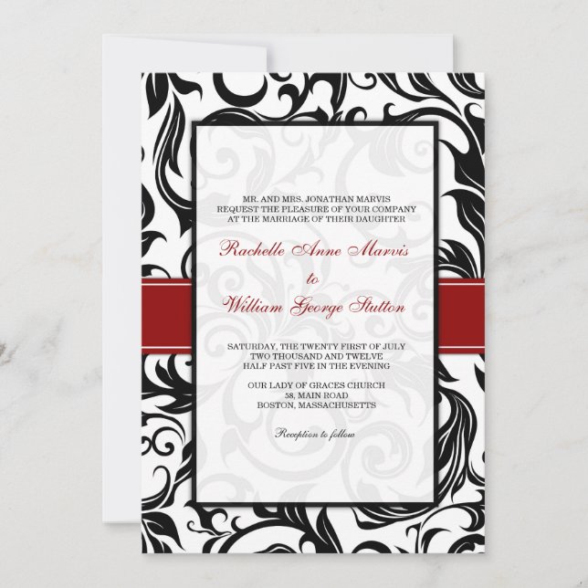 Invitation Burgundy Swirl (Devant)