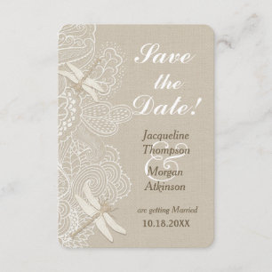 Invitation Burlap et dentelle Mariage rustique Enregistrer la