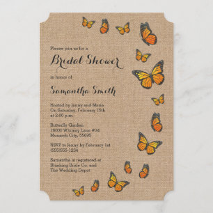 Invitation Burlap et Papillon rustiques