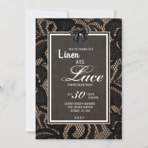 Invitation Burlap, Linen et dentelle mariage sur mesure